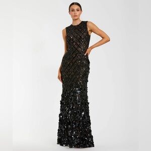 Mac Duggal Size 6 Black 94277 Embellished Sleeveless Mermaid Formal Gown Dress